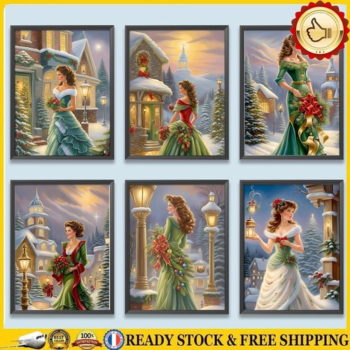 5D DIY Full Round Drill Diamond Painting Christmas Girls Kit Home ...