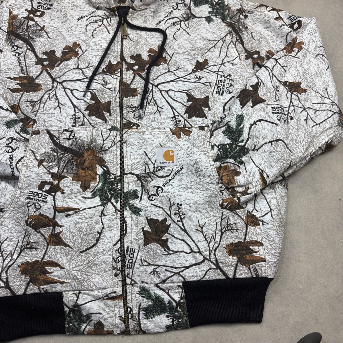Carhartt White Real Tree Camo Active Wear Zip Up Hooded Outdoor