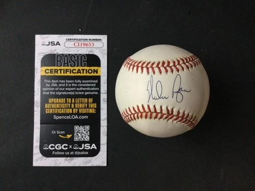 Nolan Ryan SINGLE SIGNED Rawlings A.L. Baseball JSA Rangers HIGH GRADE NICE!