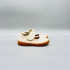 Livie Luca Shoes Girls 8 White Leather Mary Jane Bow Scallop Dress Flats