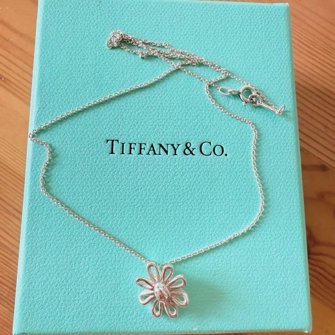 TIFFANY & Co. Paloma Picasso Daisy Flower Pendant Necklace Silver