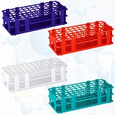 4 Pcs Plastic Test Tube Rack Lab Holder Rack for 16mm/20mm Tube Detachable60 ...