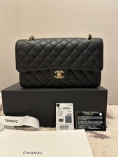 2018 Chanel Medium Classic Double Flap Caviar Leather Handbag MSRP 11300