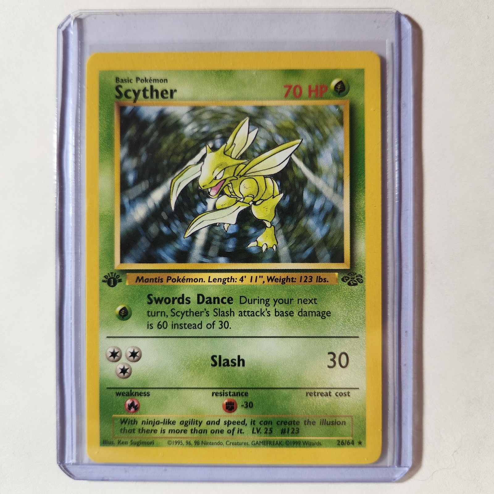 Scyther 26/64 Pokemon TCG 1st Edition Jungle Rare NM Vintage 1999 Card