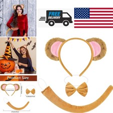 Cute Monkey Costume Set with Ears Bow Tie and Tail Ideal for School Plays Events