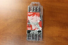 Milwaukee 5-piece 4-Cutter SDS-PLUS Carbide Hammer Drill Bit Kit - # 48-20-7498