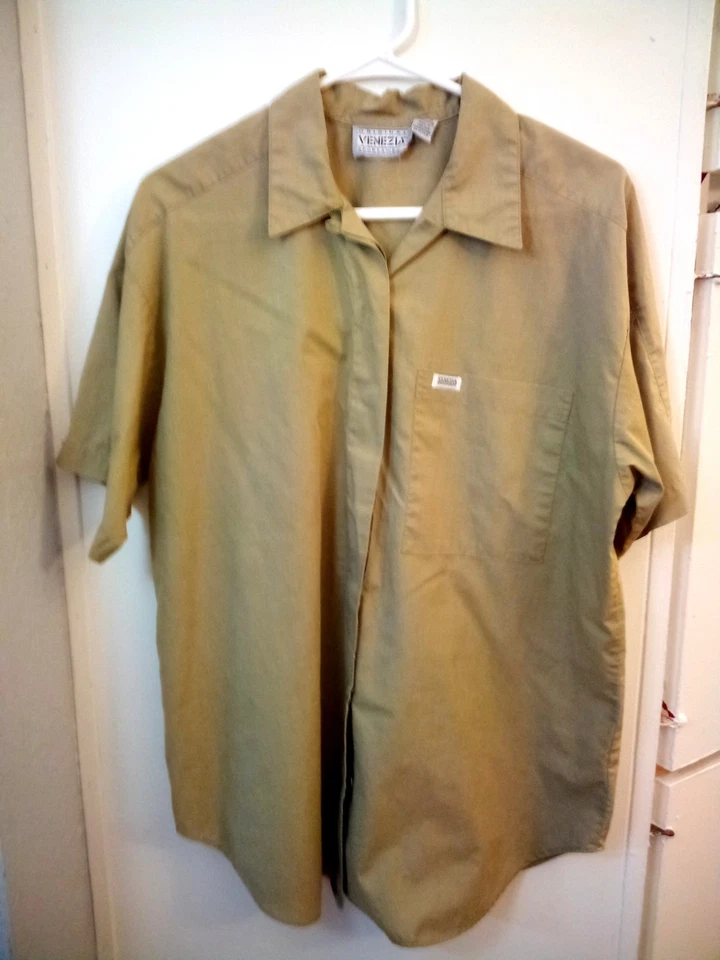 Blusa Original Venezia Sportswear Ligera Poliéster/Algodón Talla 16 Beige RN #44338 Foto 2 de 4