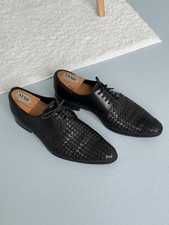 Dolce & Gabbana Intrecciato Woven Leather Derby Shoes Black 43 EU / 10 US