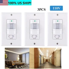 3Pack Automatic PIR Occupancy Motion Sensor Light Switch Auto On/Off Infrared