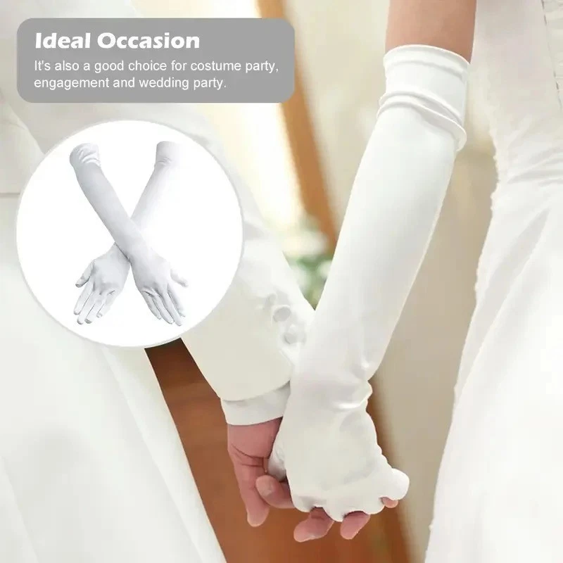 Guantes de Vestir 22" Largo Acabado Mate Satinado Longitud Ópera Ceremonial Retro Fiesta Foto 2 de 4