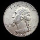 1964 Washington Quarter 90% Silver $0.25 FV Circulated Pre-1965 US Coin - 21-12