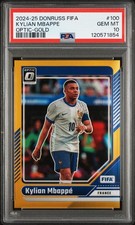 2024 Panini Donruss FIFA Optic Gold France #100 Kylian Mbappe /10 PSA 10 POP 4