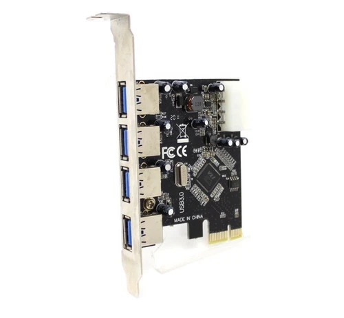 4-Port USB 3.0 Controller Hub Molex Strom PCI Express 1x Karte   #156873