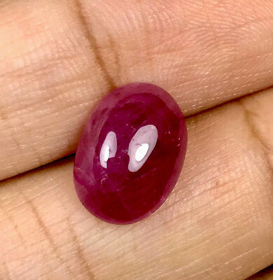 6.11cts GFCO certified Natural Ruby Oval Cabochon Burma Heated Loose Gemstone