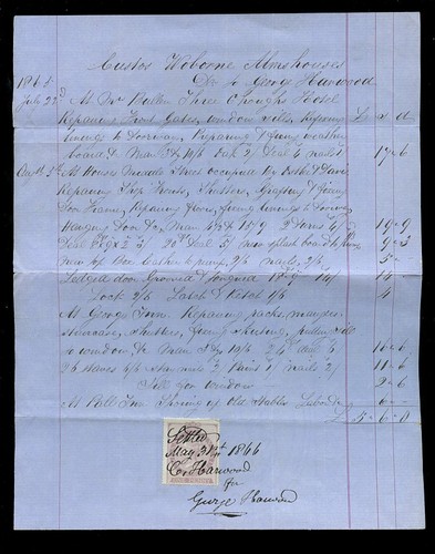 GB QV REVENUES + RECEIPT STAMPS DOCUMENTS .POSTAL FISCALS 1807-1867..Each Priced - Picture 15 of 22