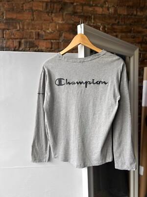 Champion Women’s Gray Long Sleeve Tee Shirt Size S/M
