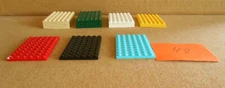 Lot of 16 Lego 6 x 10 Dot Green Tan White Yellow Black Base Plate  O48