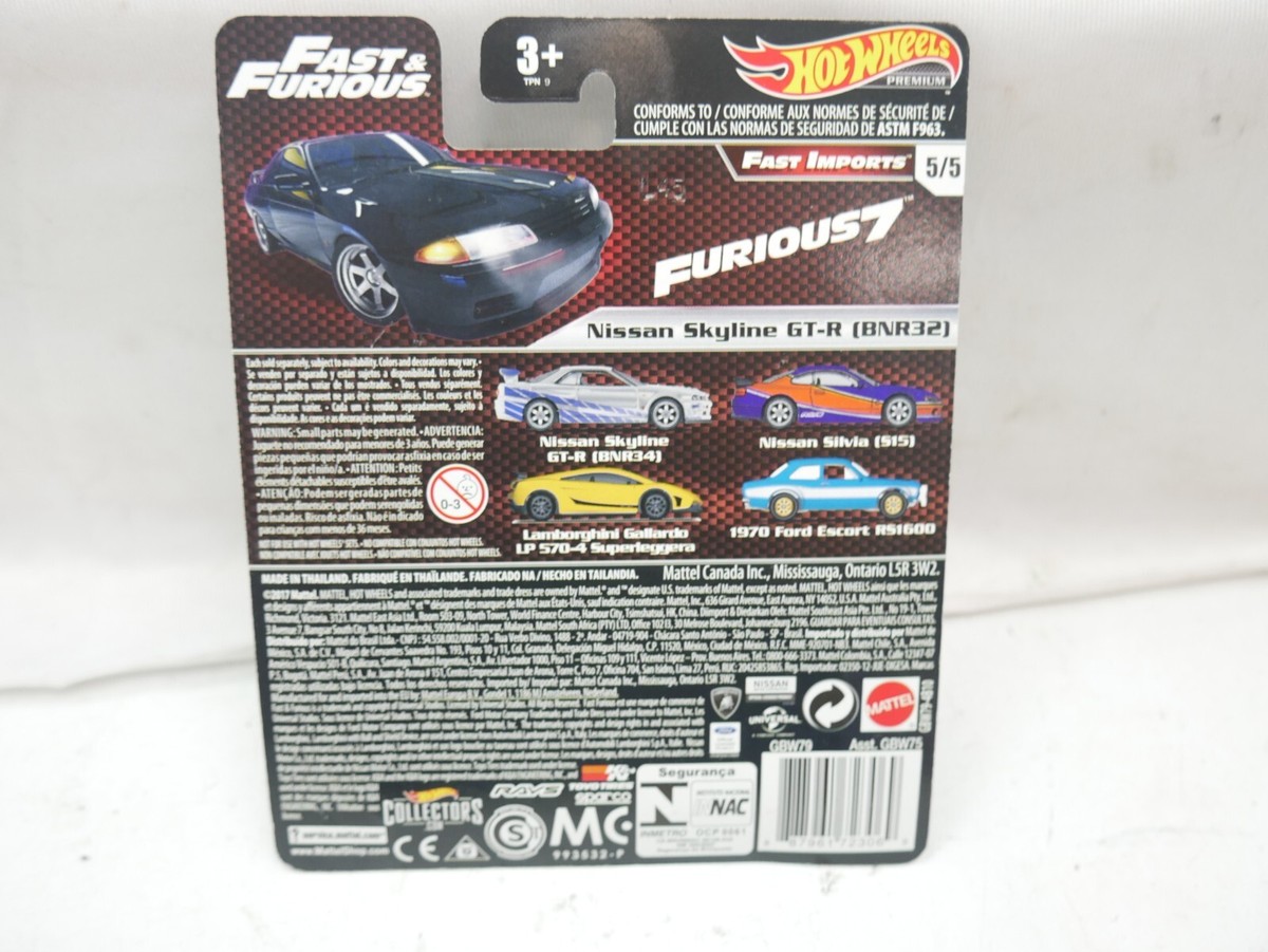 New Hot Wheels Premium Nissan Skyline GT-R BNR32 #5/5 Fast