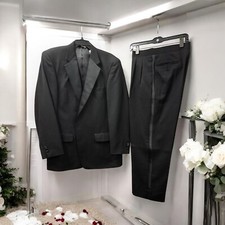 Versini Men tuxedo Size 36 Long Two Pc Black , Wool