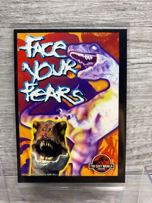 JURASSIC PARK Lost World 1997 Topps Card Face Your Fears Velociraptor Sticker