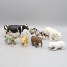 Safari PVC Plastic Mini Figurines Animals Figures Lot Elephant Cow Zebra Cub