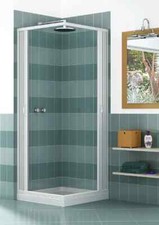 Box Doccia Luna in PVC 2 Lati Apertura Scorrevole Angolare a Soffietto