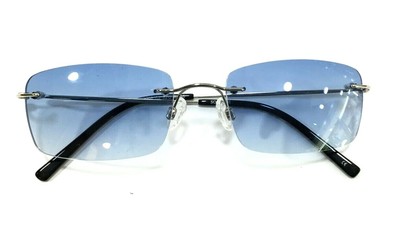occhiali da sole uomo donna briatore senza montatura lenti blu azzurre  sfumate | eBay