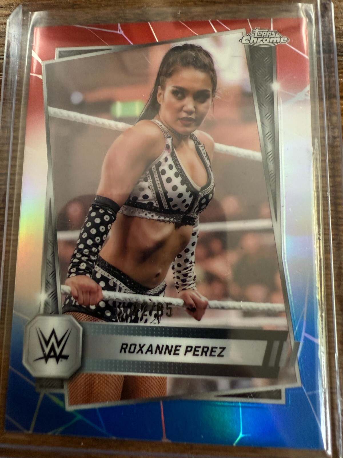 2025 Topps Chrome WWE Roxanne Perez Red White & Blue #22/85