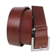 Express BROWN GENUINE LEATHER 1 1/4"Wd CASUAL DRESS WOMEN'S BELT Sz 32/M (51M