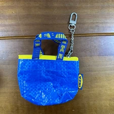 3 Ikea Knolig Frakta Bag Blue Mini Keychain Coin Purse Holder