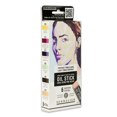 (394,03 /1l) Sennelier Set mit 6 Mini Oil Sticks - helle Farben - N130116.01
