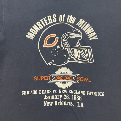 T-shirt Chicago Bears anni 80 Super Bowl XX taglia grande punto singolo 1986 vintage - Foto 5 di 10