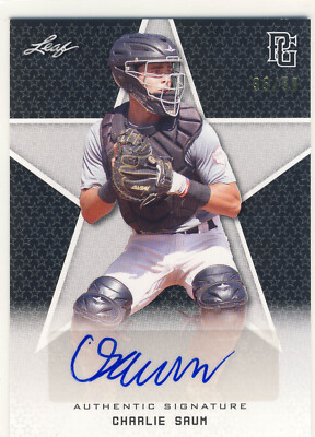 CHARLIE SAUM 2020 Leaf Perfect Game PG Black AUTO /50 STANFORD