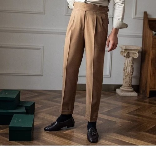 Neu Herren Sommer Vintage Gurkha Hose Gerade Baumwolle Neapel Hose Trousers Größe - Bild 4 von 10