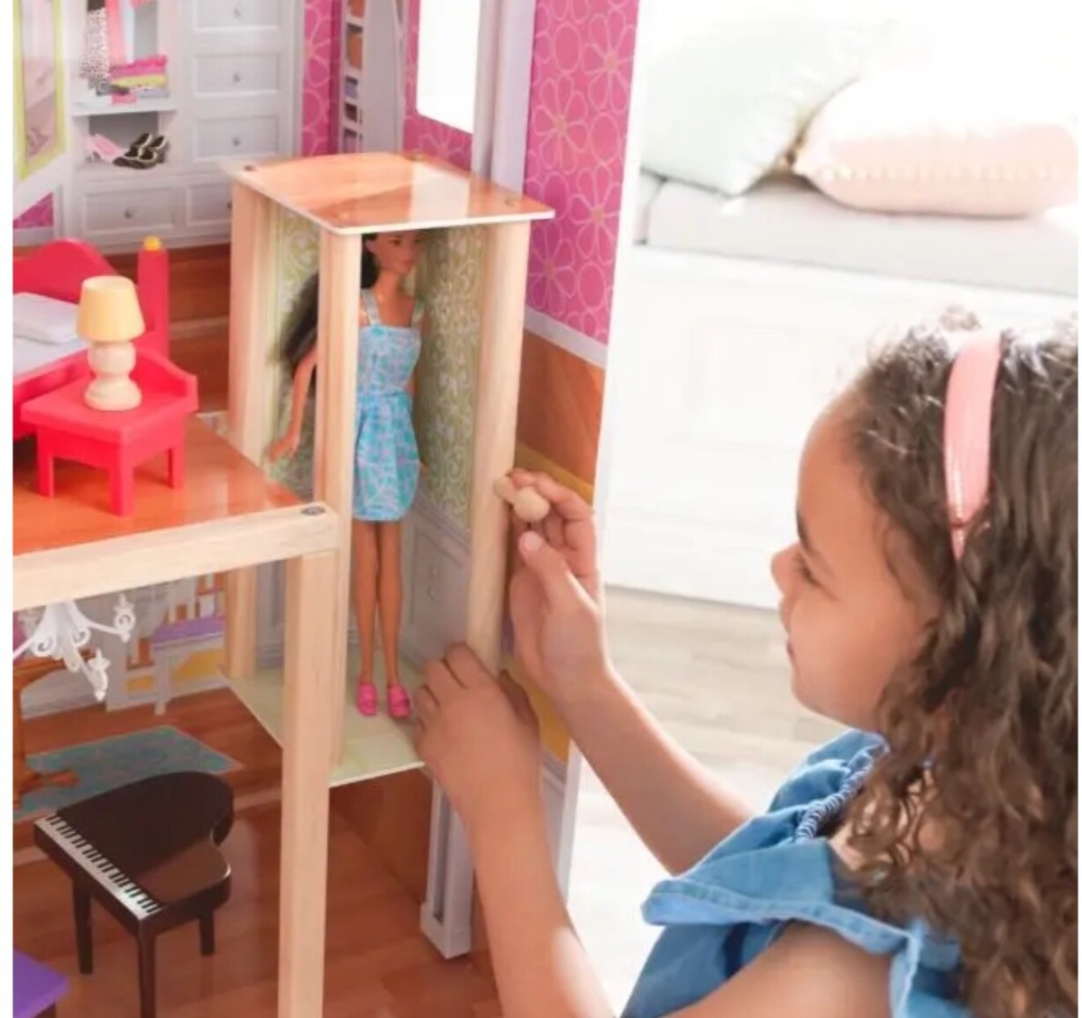 Majestic Mansion wood dollhouse Four story rooms attic nursery