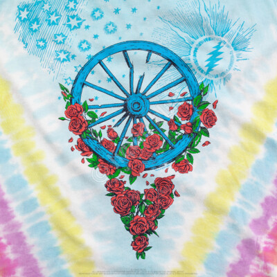 T-SHIRT 2 Lati GRATEFUL DEAD-ROSE GARDEN-BERTHA-WHEEL-TIE DYE S-M-M-L-XL-XXL-3X - Foto 5