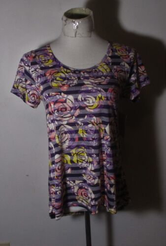 Women's LULAROE Purple "Classic T" Short Sleeve Tunic Top Size XS NWT