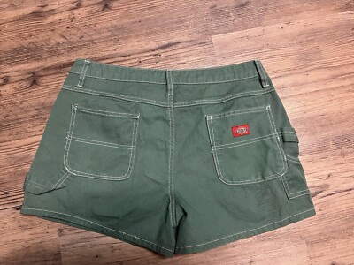Dickies Shorts Womens 13 Green Canvas Painter Workwear Hammer Loop Grunge Y2K 3''