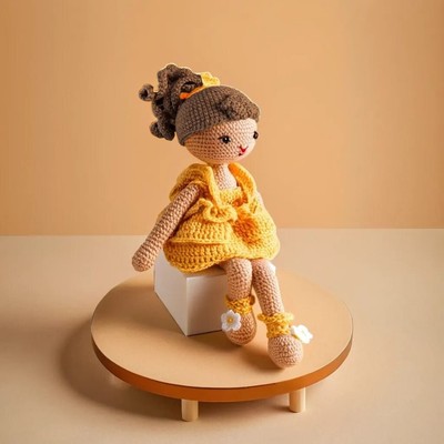 Crochet Doll Pattern in Summer Dress - PDF Amigurumi Tutorial, Instant Download