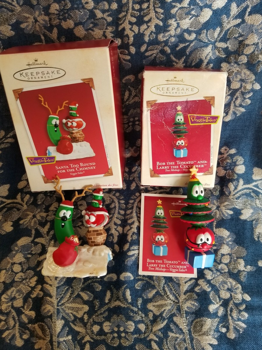Two Hallmark Veggie Tales Tree Ornaments Bob The Tomato