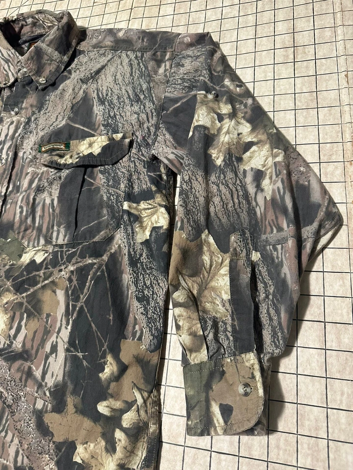 Vintage Remington Camo Button Up Shirt Men's Medium Breakup Camouflage - Image 3 of 4