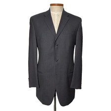 Chaps Ralph Lauren Men Jacket Blazer 3 Button Single Breasted Wool Suit Grey 40T