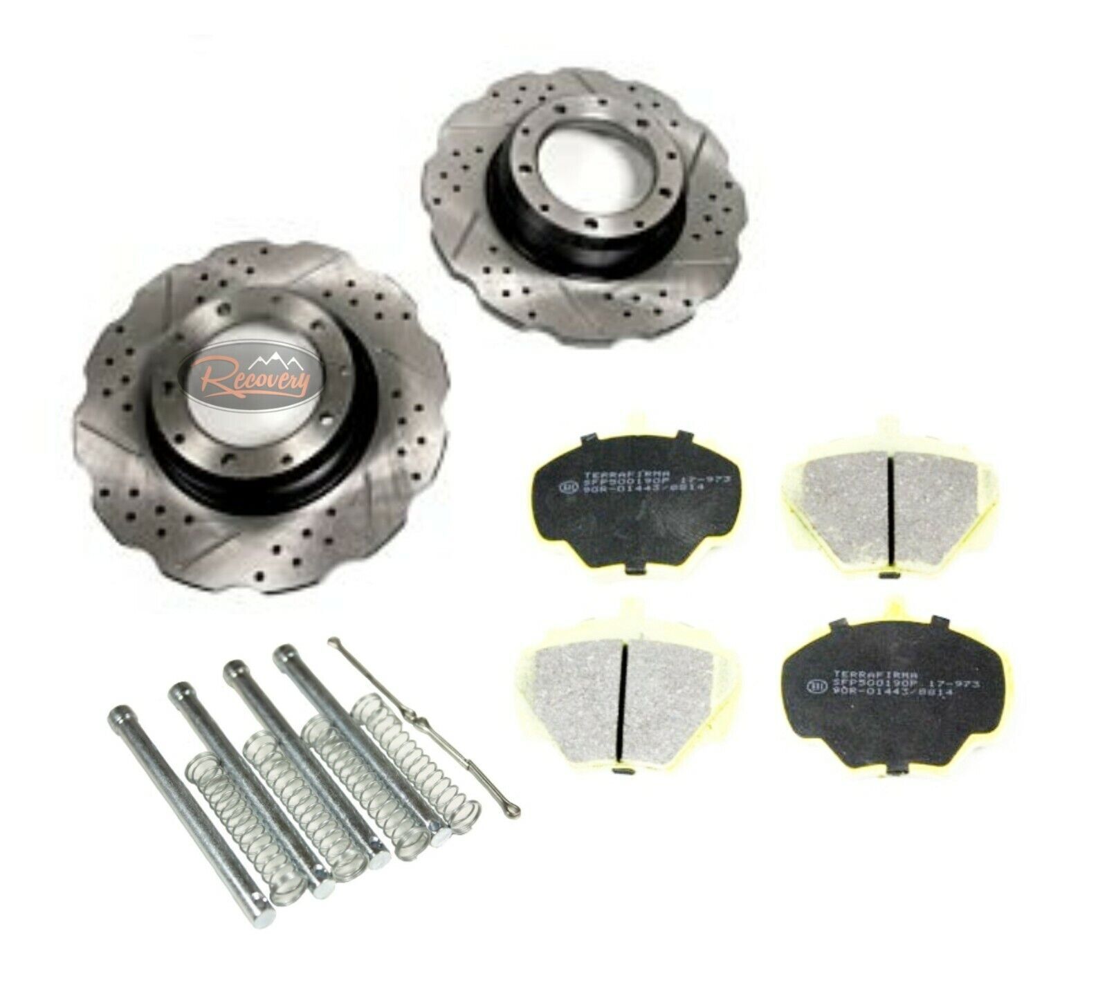 LAND ROVER DEFENDER 110 - REAR BRAKE DISCS DRILLED GROOVED WAVY DISCS ...
