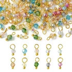 100pcs Random Faceted Glass Charms Crystal Bicone Drop Charms Jewelry DIY