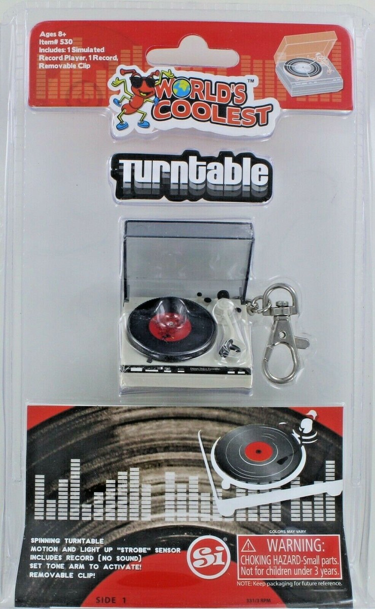 World's Smallest Coolest TURNTABLE Keychain Mini Miniature