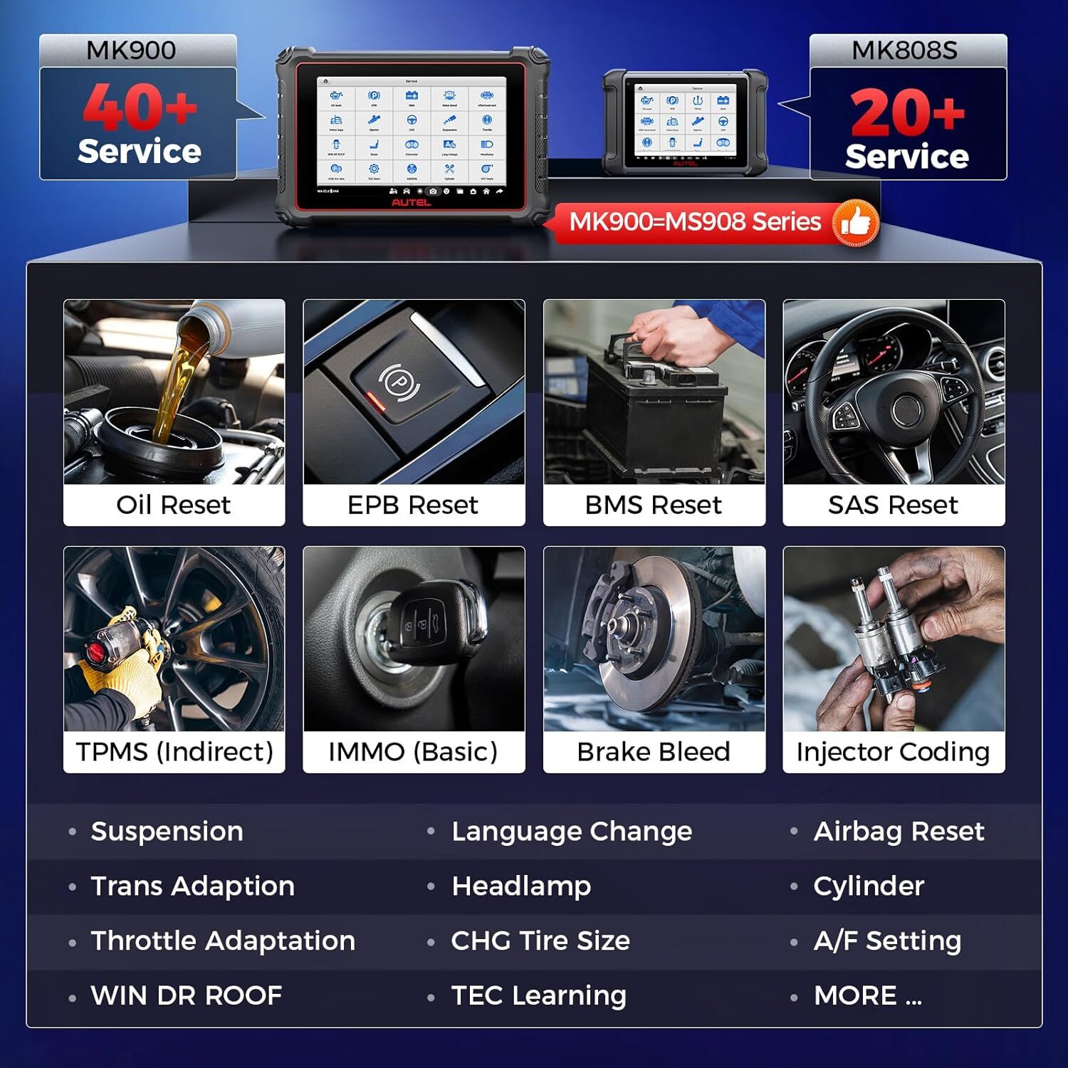 2025 Autel MaxiCOM MK900 Car Auto Diagnostic Scanner Tool Upgraded MK808BT PRO