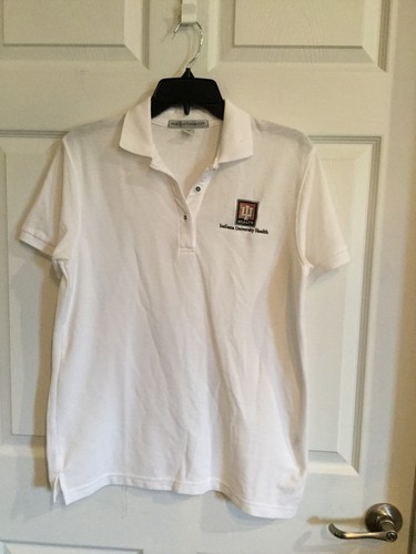 EUC Port Authority woman size small white polo IU Health logo short sleeve * - 第 1/4 張圖片