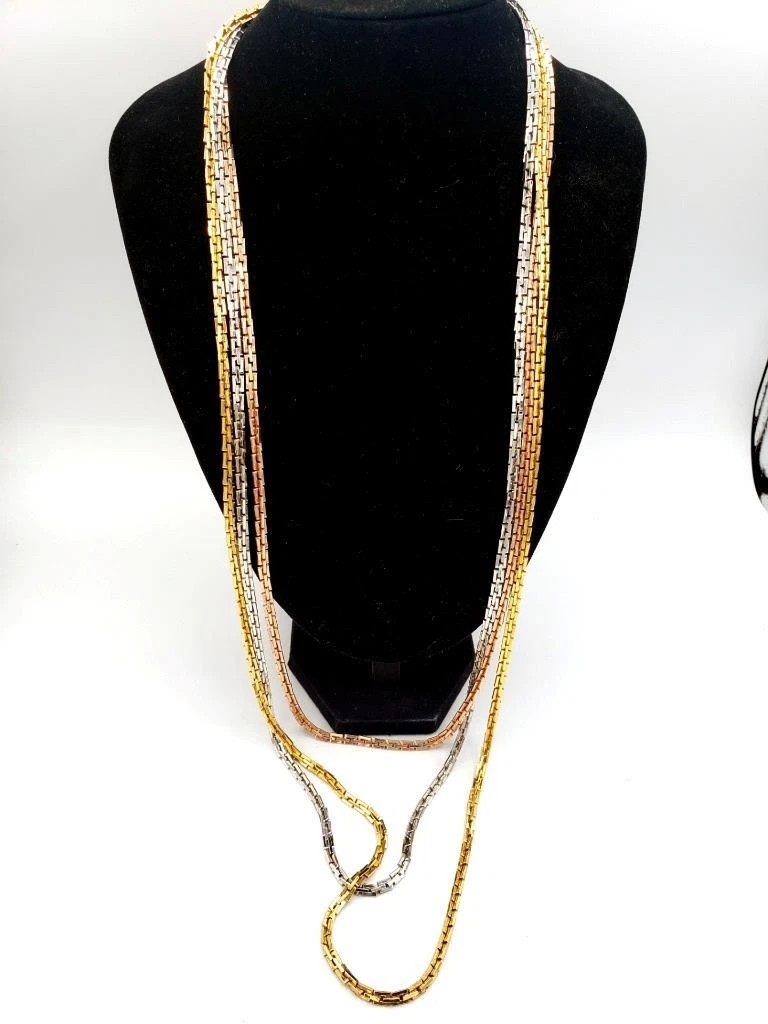 1975 HENKEL & GROSSE Allemagne Collier liquide TriTone Slinky Gradué Collier