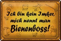 Blechschild Spruch 30X20Cm Bin Kein Imker Bienenboss Metall Deko Schild Tin Sign