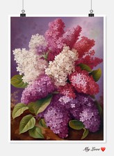 Delicate Lilacs - DIY Chart Counted Cross Stitch Patterns Needlework DMC Color